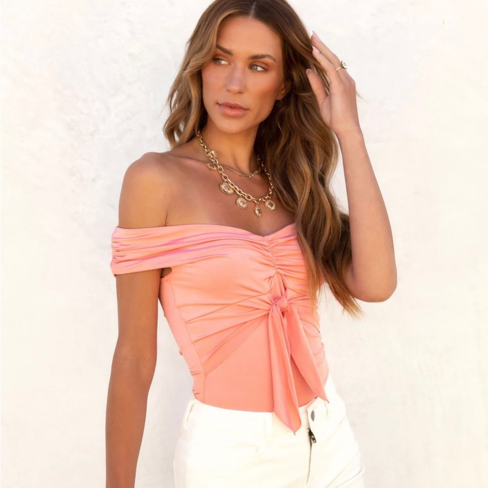 Vici Peach Off-Shoulder Bodysuit